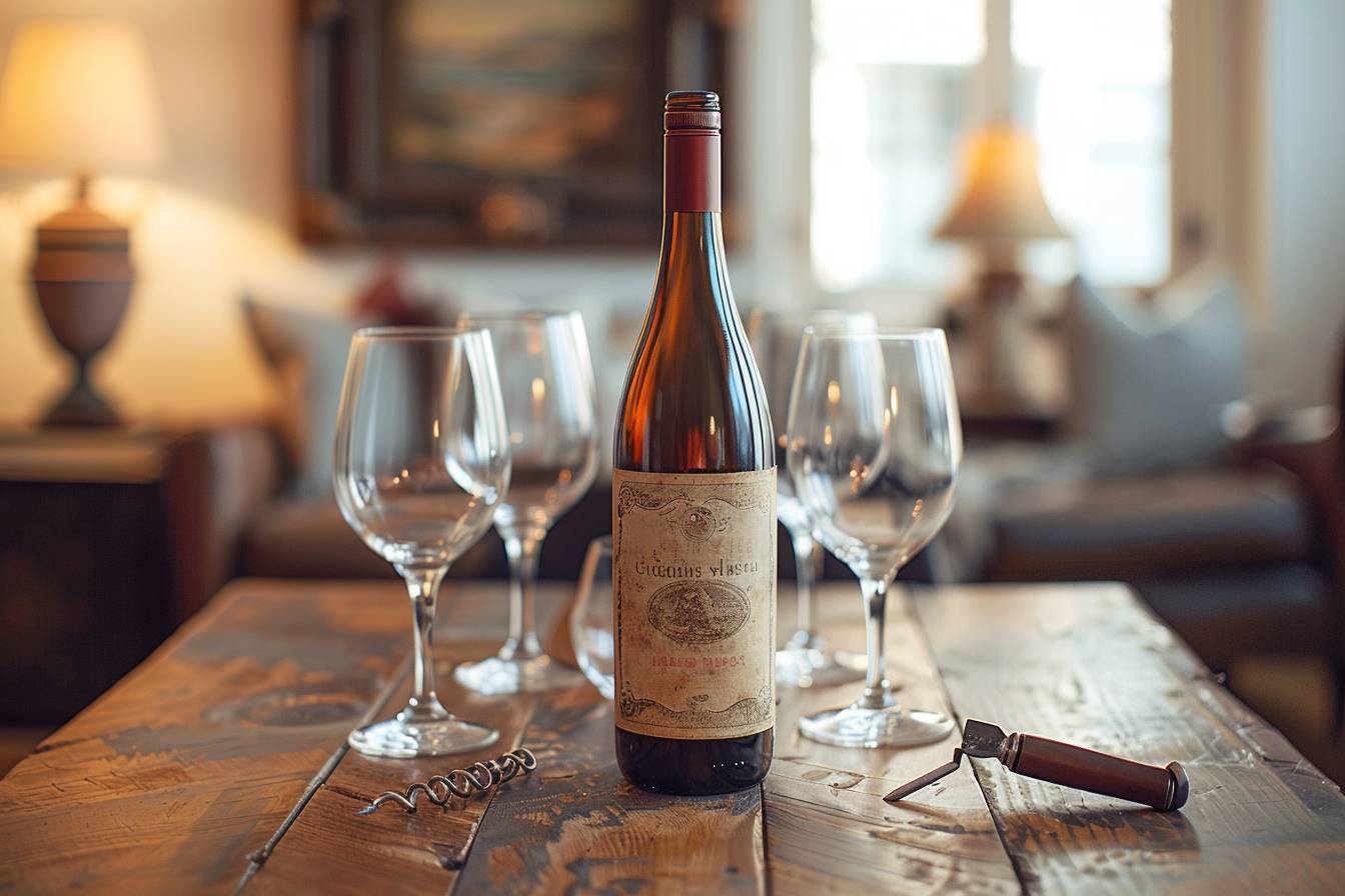 servir le vin : sommelier préparant une bouteille de vin pour le service