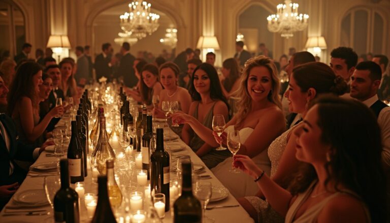 vin mariage : bouteilles de vin rouge, blanc et champagne pour un mariage