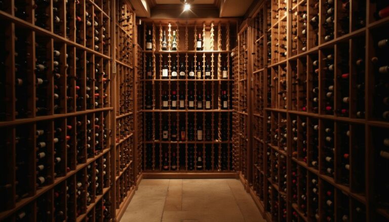 conservation du vin : bouteille de vin dans une cave à température contrôlée