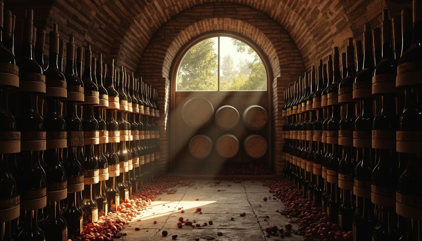 lumière et vin : bouteille de vin exposée à une source lumineuse