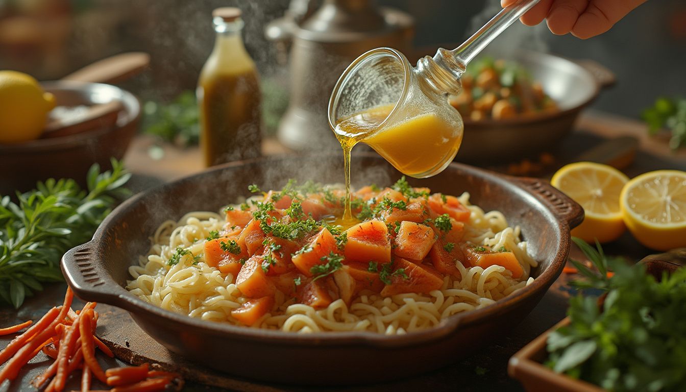 substituts au vin : divers ingrédients de cuisine comme vinaigre, jus de fruits, bouillon