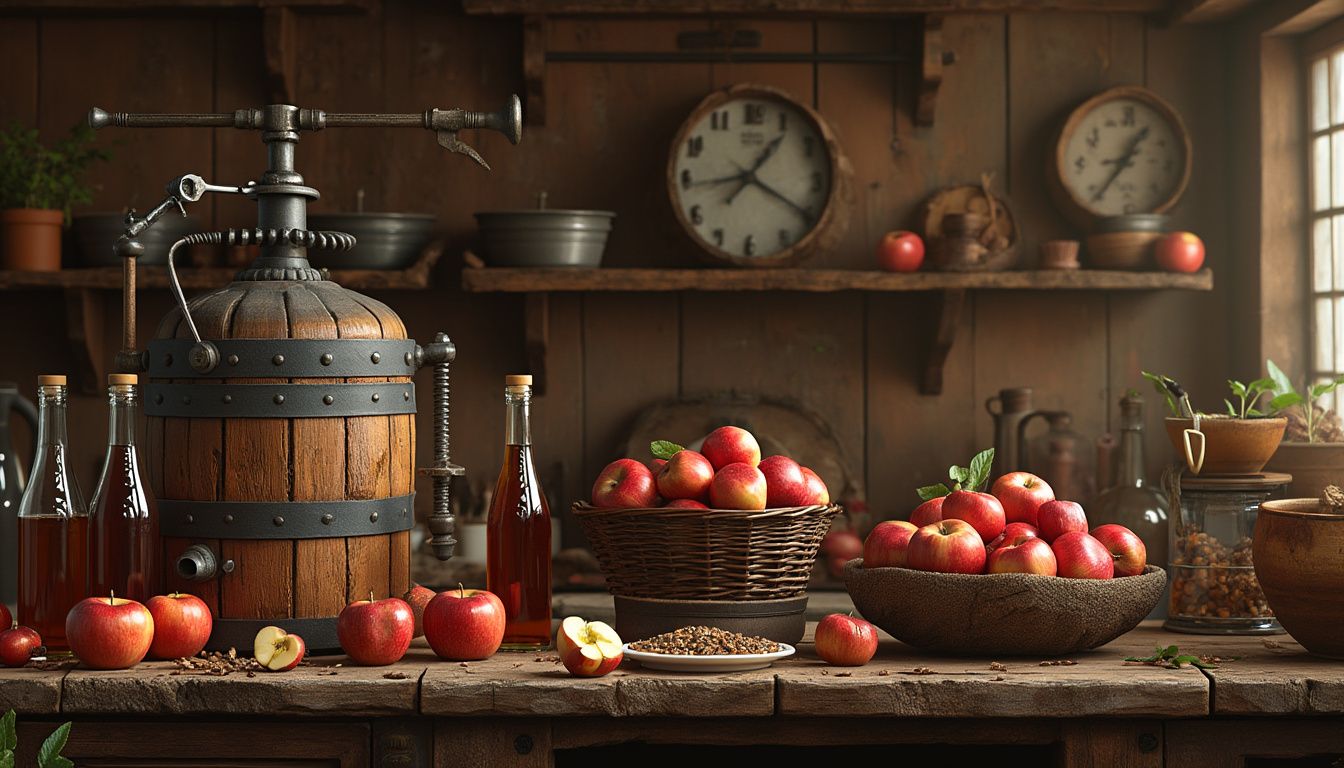 cidre fait maison : étapes de la fabrication du cidre avec pommes fraîches et fermentation
