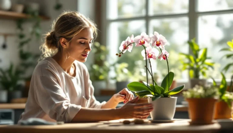 orchidée : orchidée en pleine santé après soins naturels