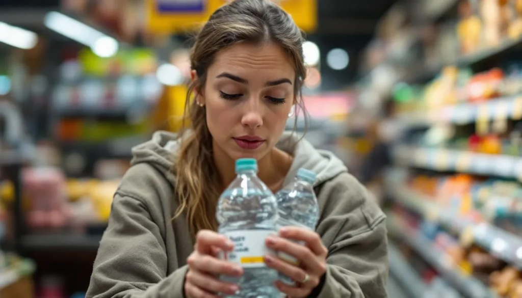 eau gazeuse faible en sodium : bouteille d'eau gazeuse avec étiquette mentionnant faible teneur en sodium
