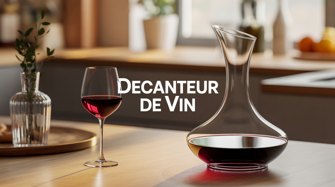 decanteur de vin sur table elegante