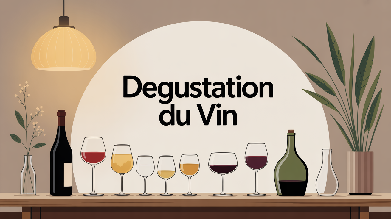 Table degustation du vin ambiance chaleureuse