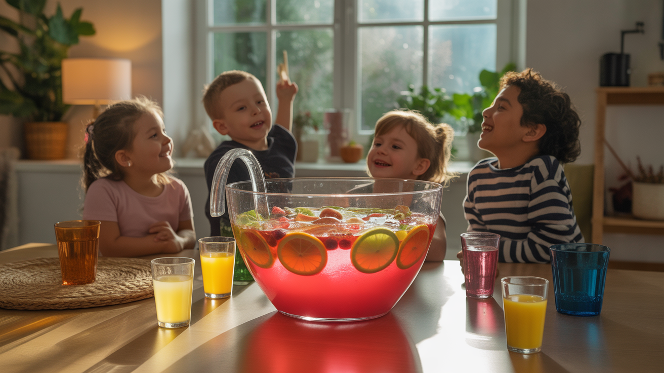 vasque punch sans alcool fete inclusive verres enfants adultes