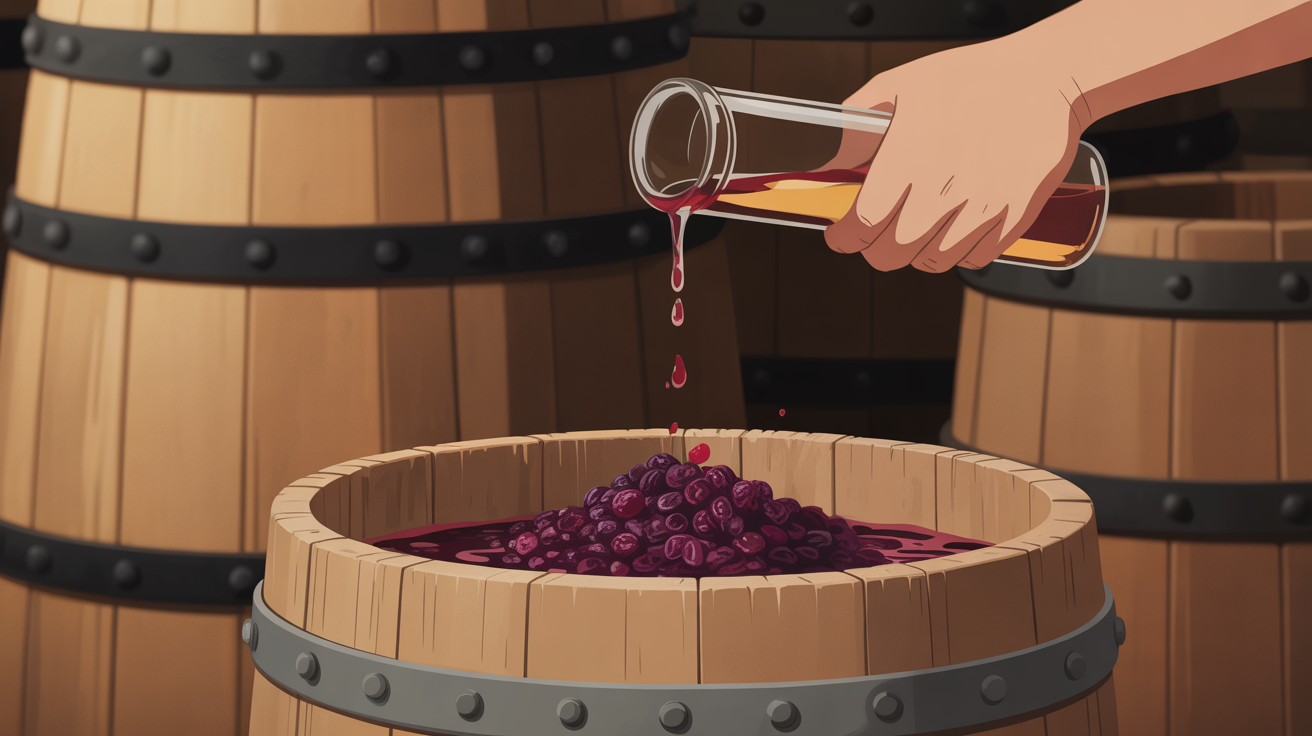 pressoir vin de liqueur, main effectuant mutage