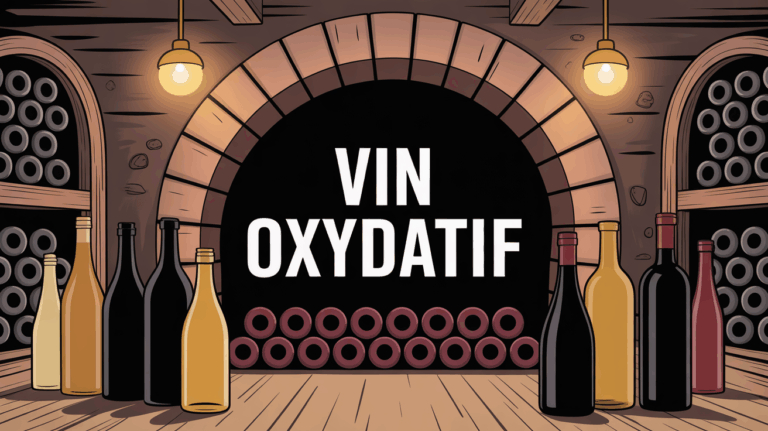 illustration vin oxydatif cave tonneaux anciens ambiance chaleureuse