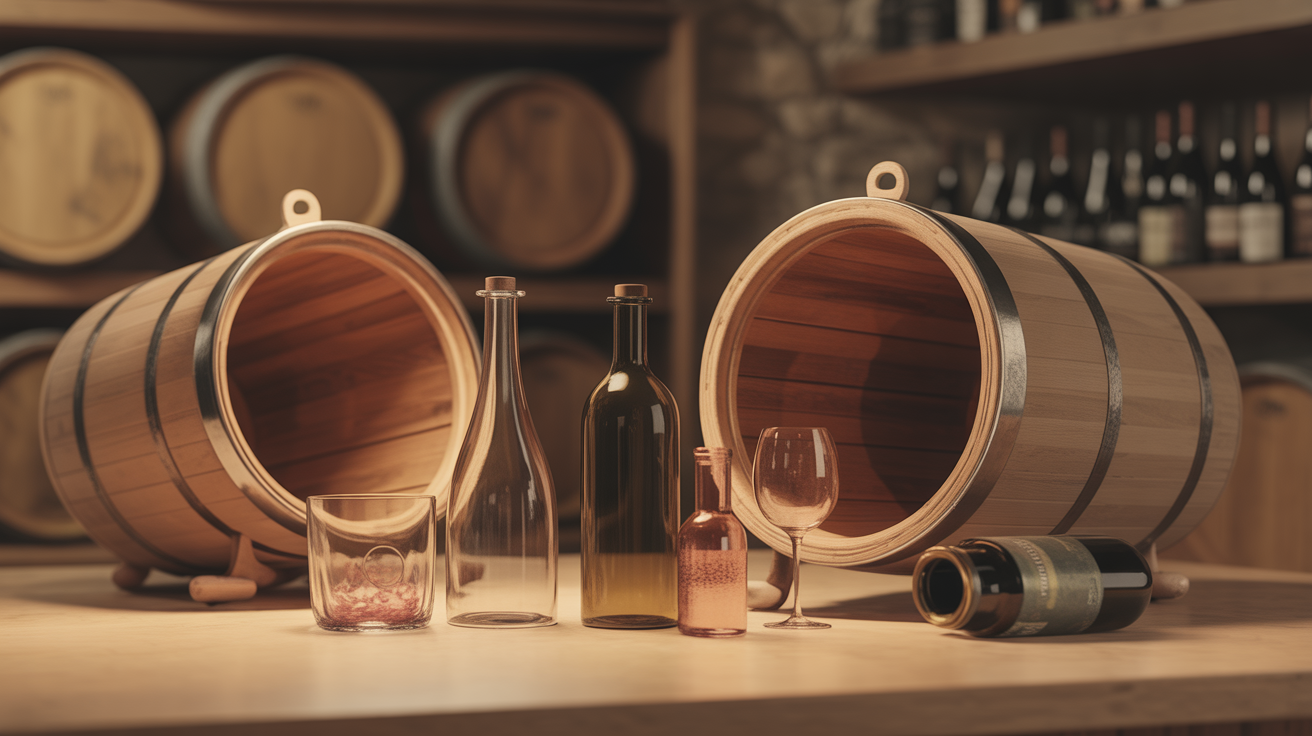 scene vin oxydatif tonneaux levures bonbonnes formats