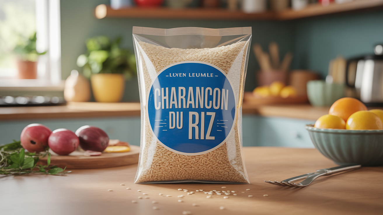 charançon du riz sur grains de riz dans sachet ouvert