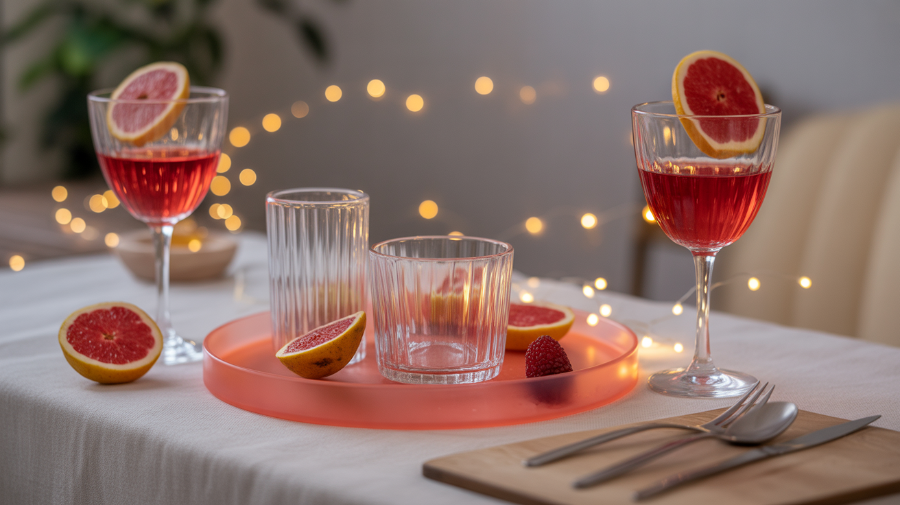 présentation cocktail barbapapa limonade fraise plateau décoré
