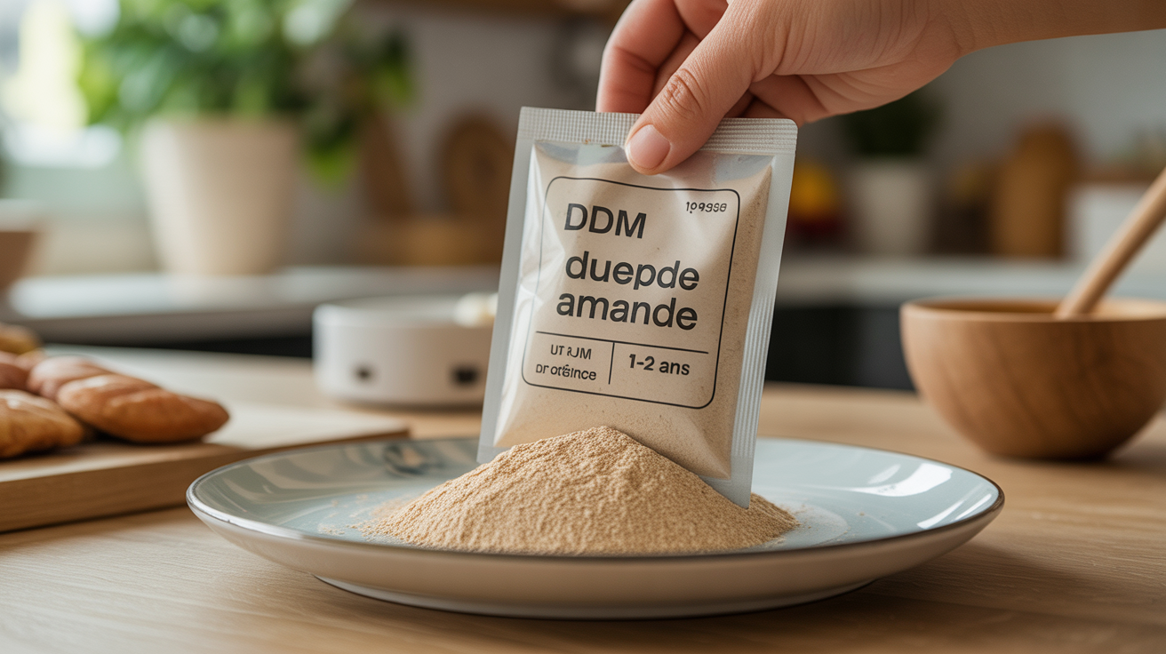 sachet poudre d amande date depassee main ouverture