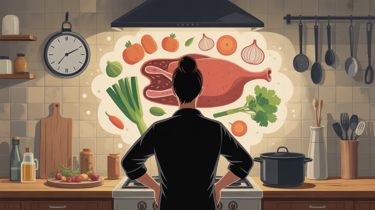 cuisinier devant marmite cuisson carcasse de canard astuces