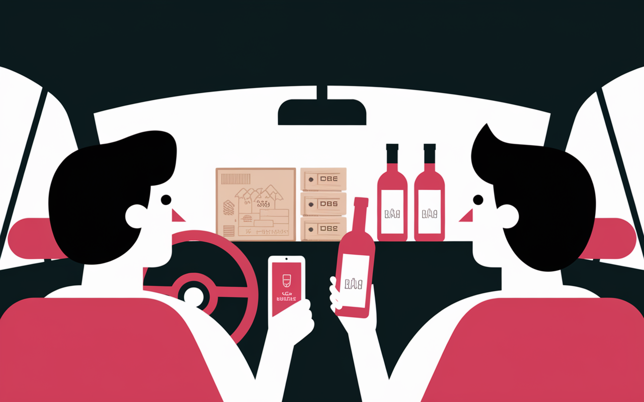 Drive wine achat vin voiture panneau drive
