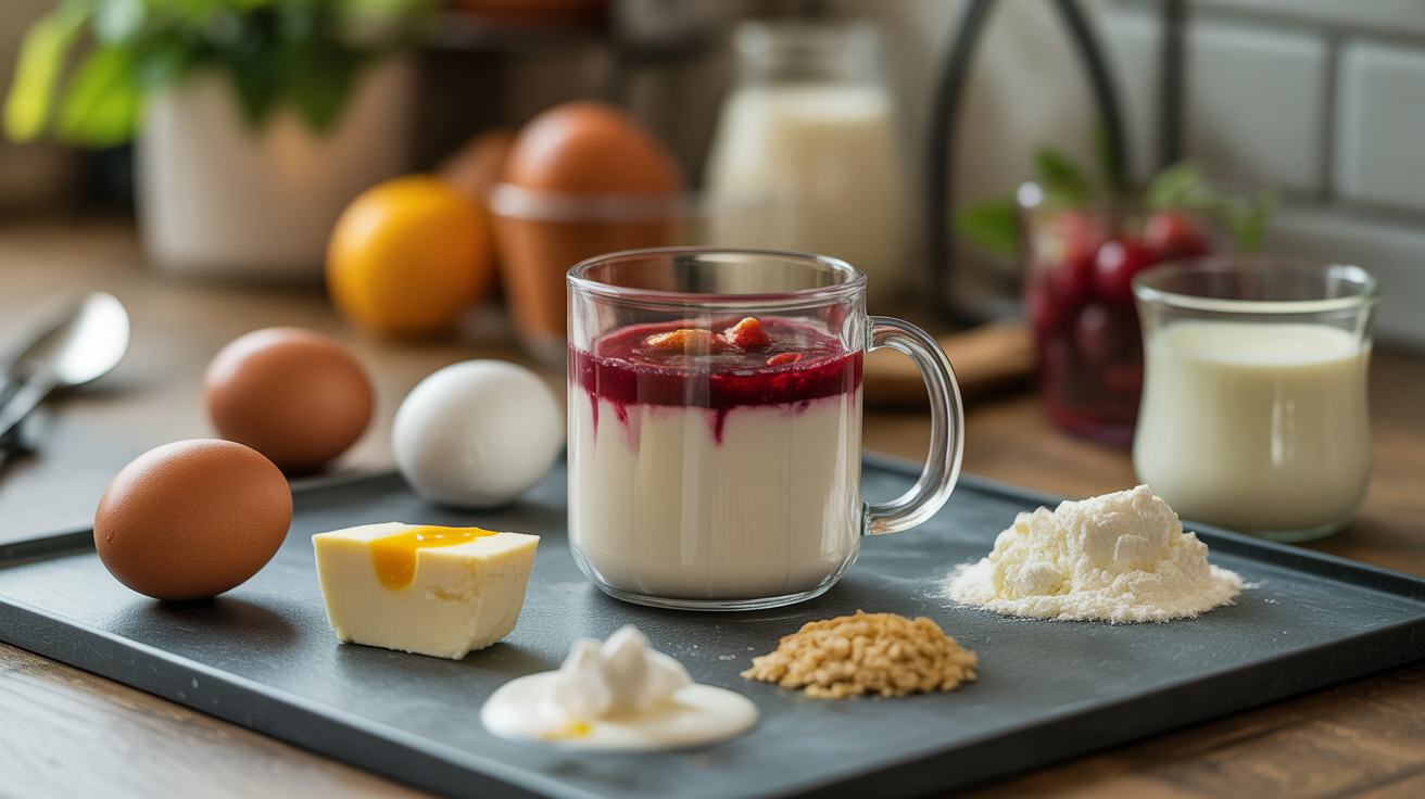 Ingrédients clés mug cake protéiné et variantes alternatives