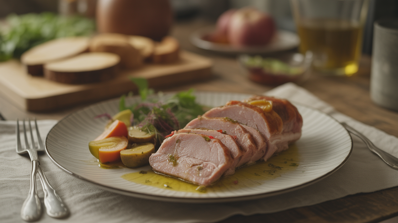 plat langue de porc vinaigrette tranches partage