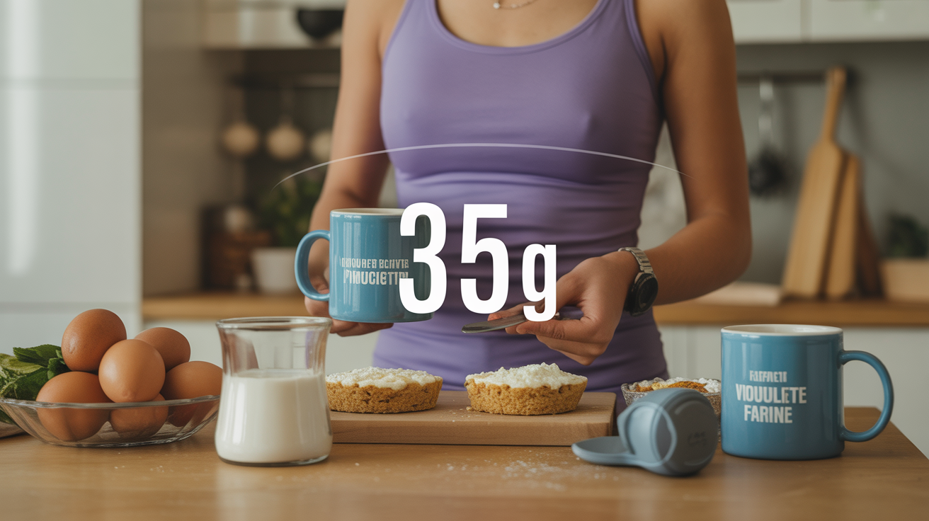 Photo mugs cake protéiné ingrédients 35g pour sportifs
