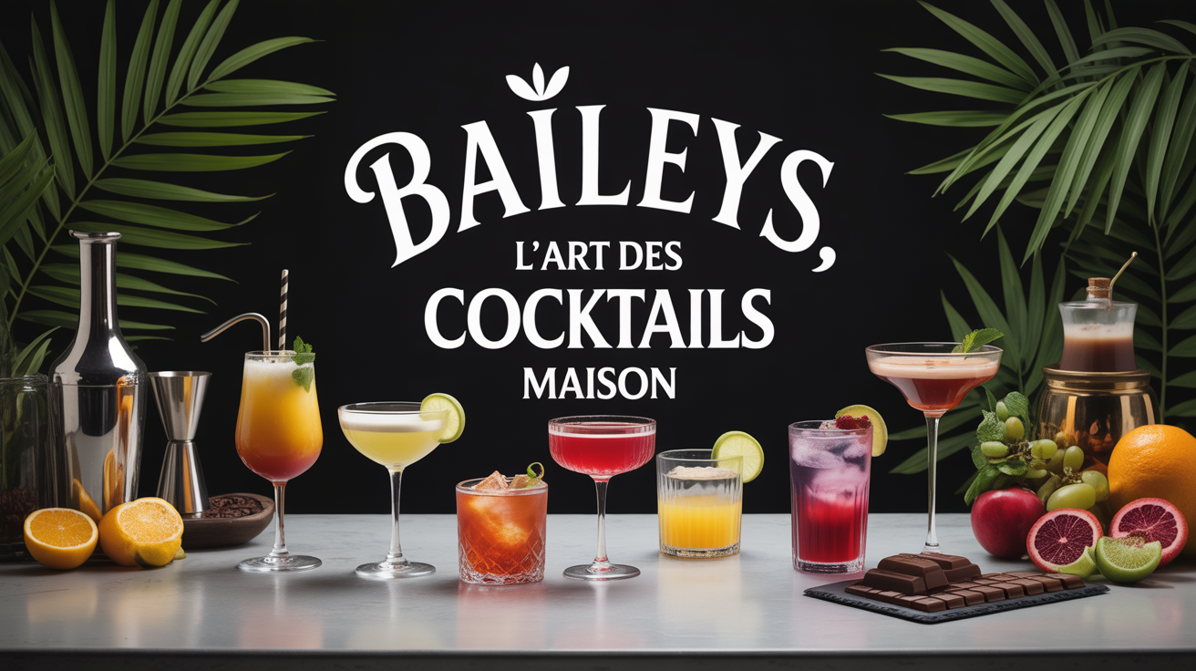 baileys cocktails maison sur table elegante avec accessoires