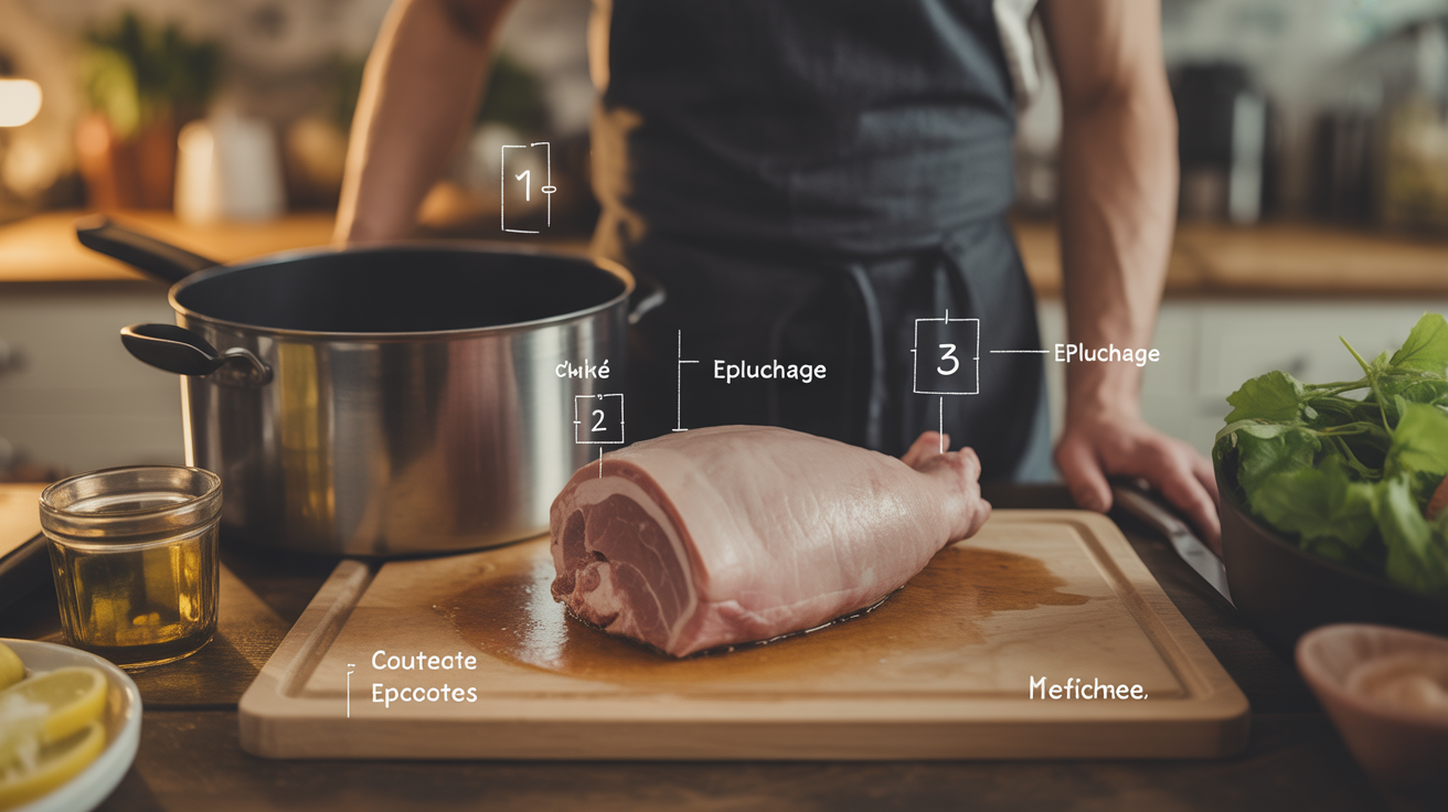préparation langue de porc étapes trempage cuisson epluchage