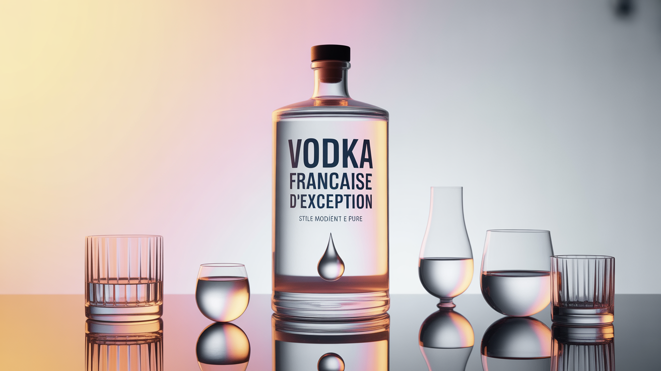 vodka francaise flacon transparent verres ble eau pure