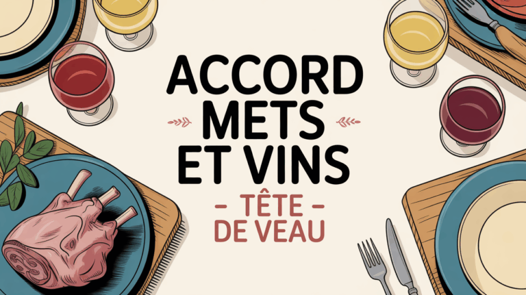 Tête de veau et verres de vin sur table rustique