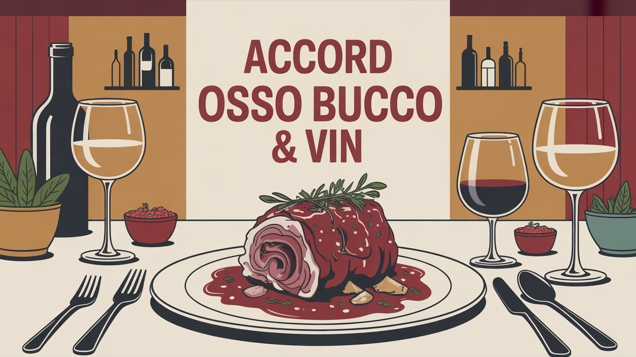 Table conviviale osso bucco vin rouge blanc