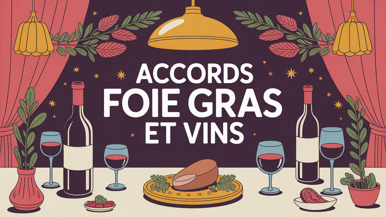 table festive avec foie gras et vins, accords parfaits