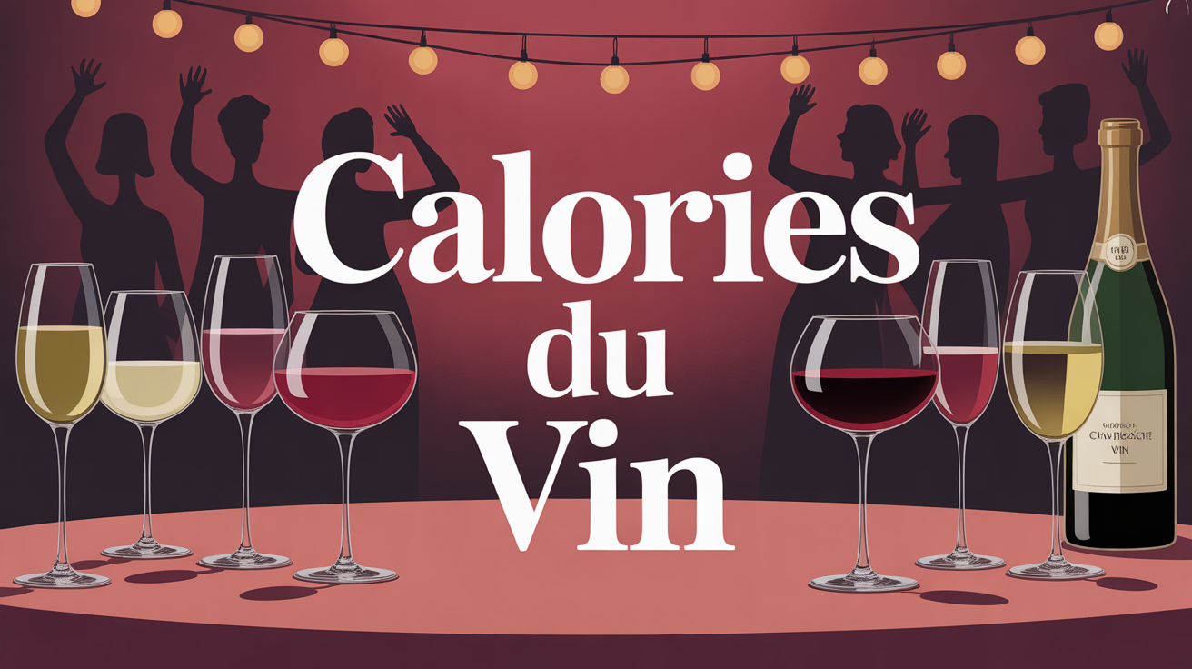 scène élégante de dégustation avec verres de vin et calories du vin
