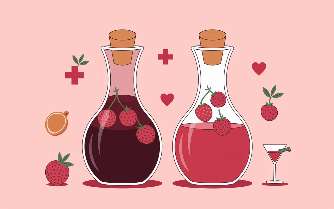 Carafes sangria bonnes et mauvaises, pictogrammes test préparation