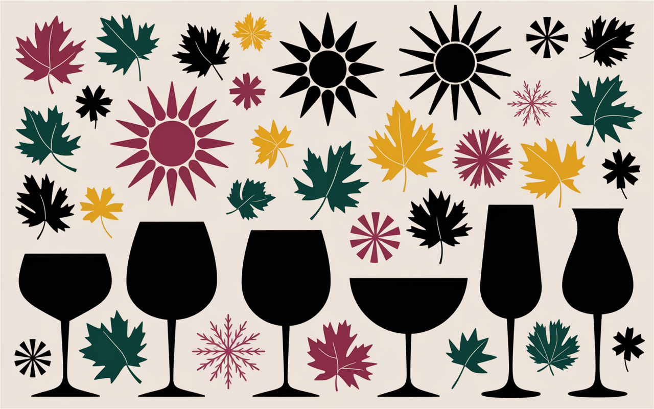 Verres familles de vins selon saison et occasion