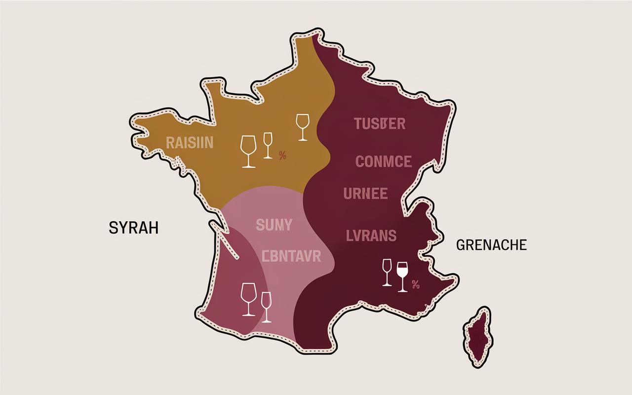carte regions viticoles accords sanglier vins