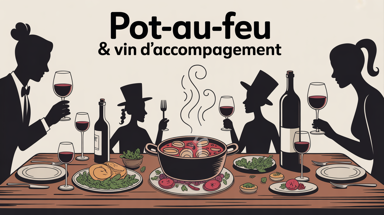 Table famille pot-au-feu vin rouge ambiance conviviale