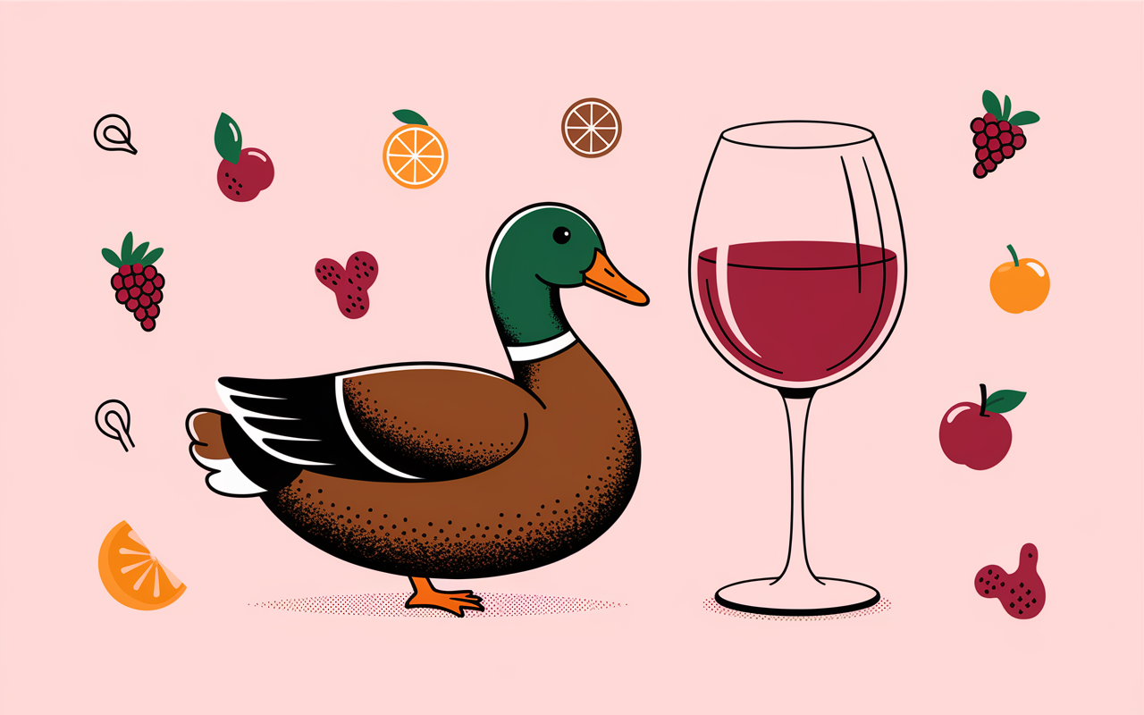 accord aroma vin rouge canard confit