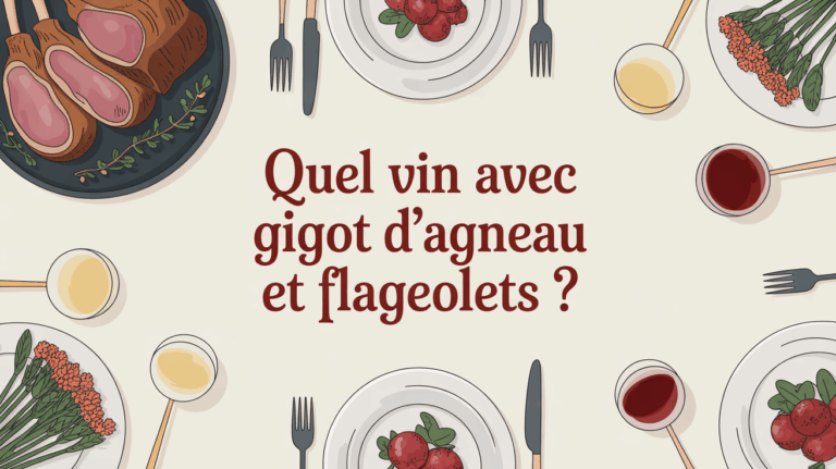 table gigot d'agneau flageolets verres de vin accord