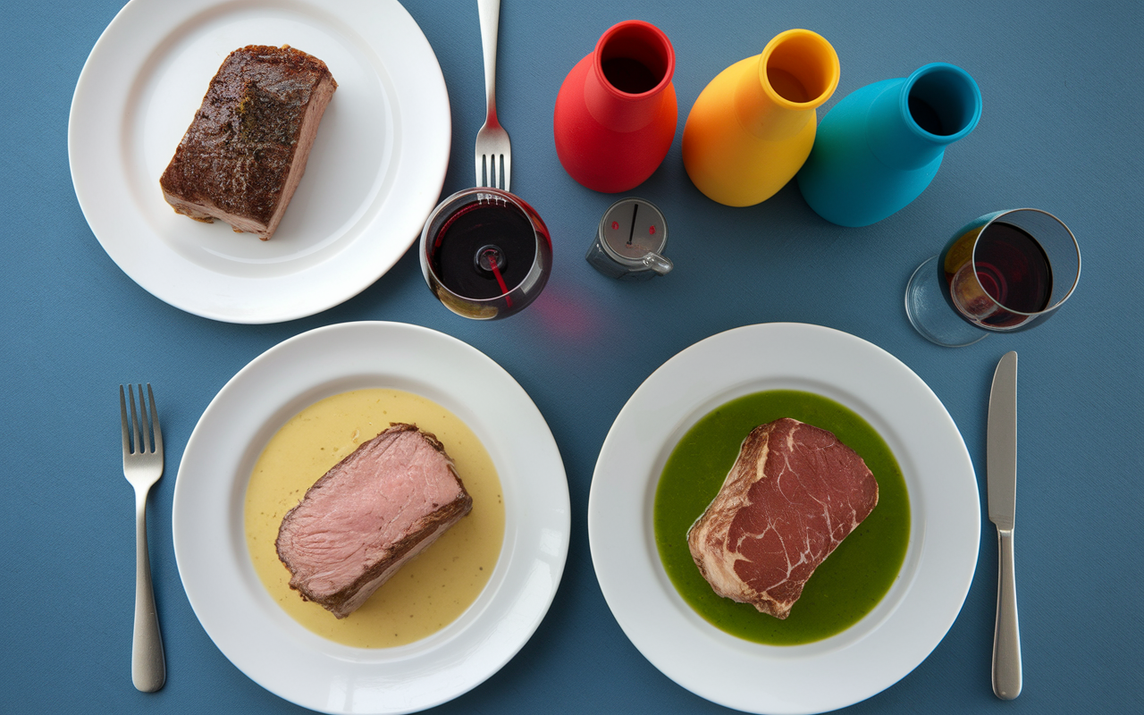 Tête de veau froide et chaude avec vins adaptés