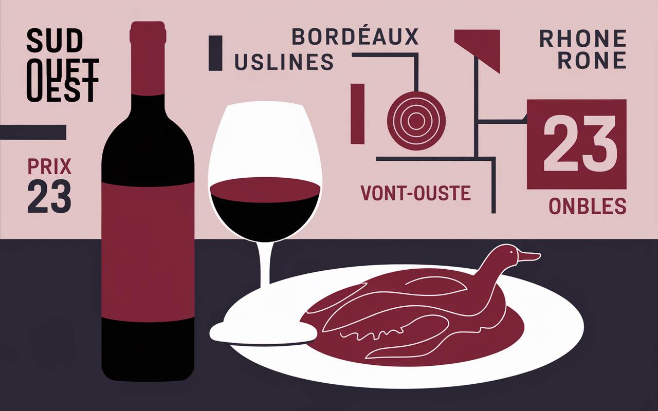 Vin rouge Sud-Ouest Bordeaux Rhône accord confit de canard