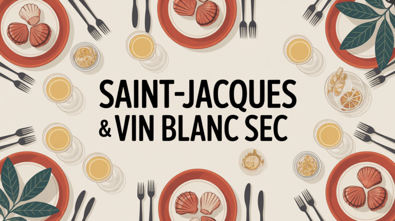 Table dressée coquilles Saint-Jacques et vin blanc sec ambiance chaleureuse