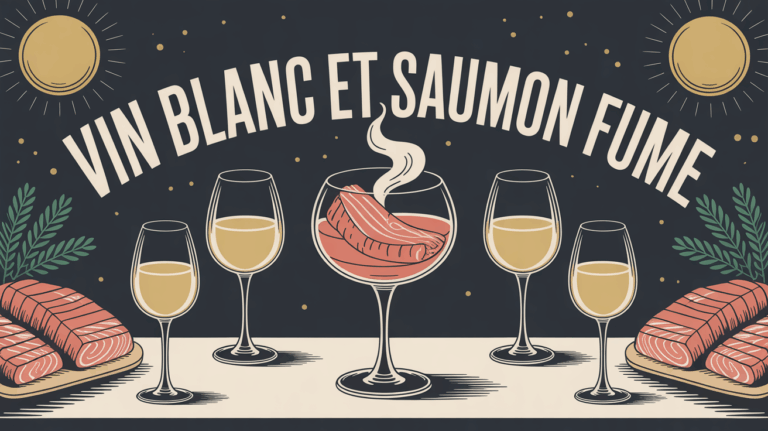 illustration toast de saumon fume avec verres de vin blanc sec