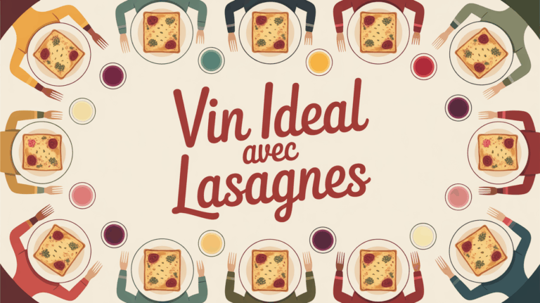 table chaleureuse avec lasagnes et verres de vin