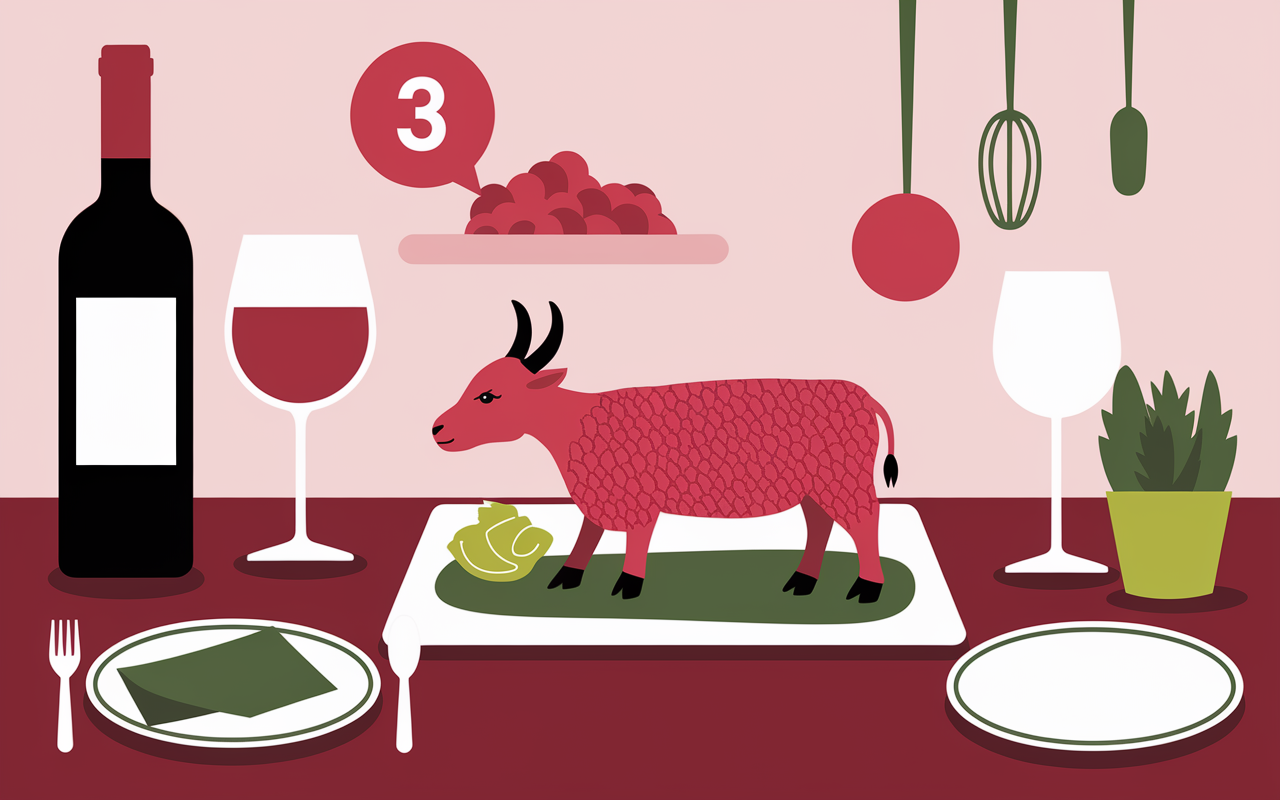 bouteille vin rouge gigot agneau minuterie