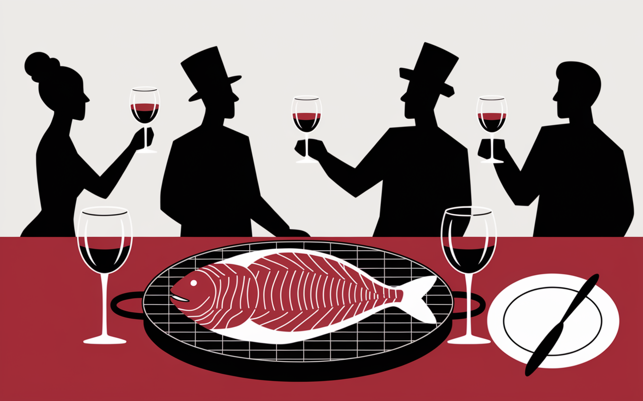 servir vin rouge poisson plancha