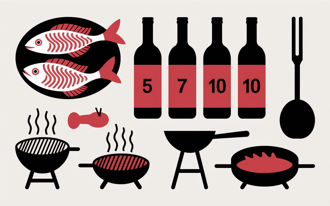 tableau accords vin rouge poisson cuisson