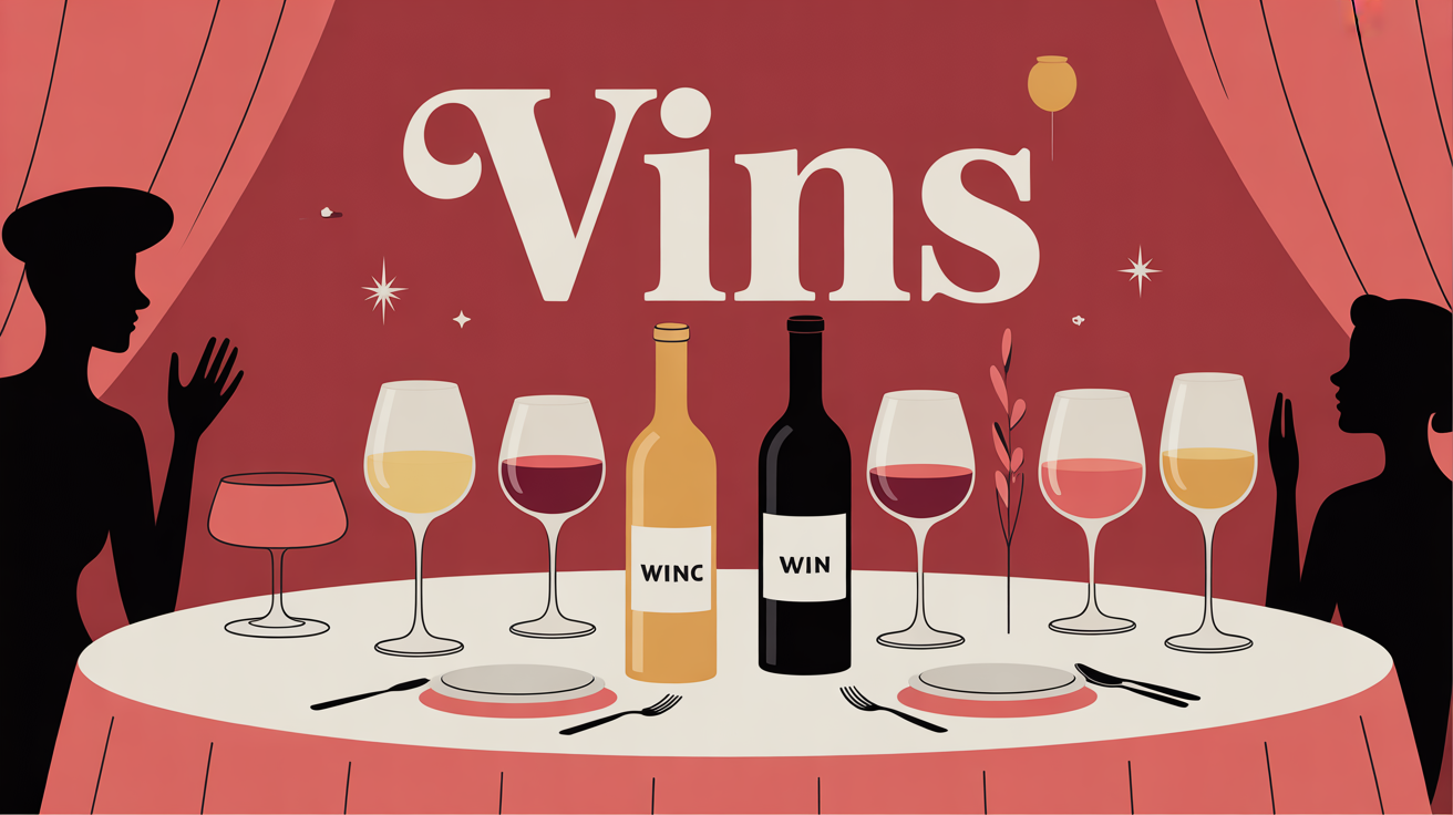 Scène conviviale avec verres et vins