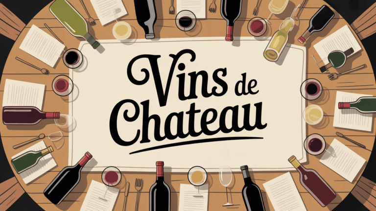 Ambiance chaleureuse avec vins de château, table et convives