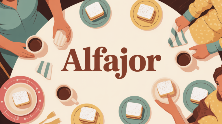 Table familiale avec alfajores et café argentin