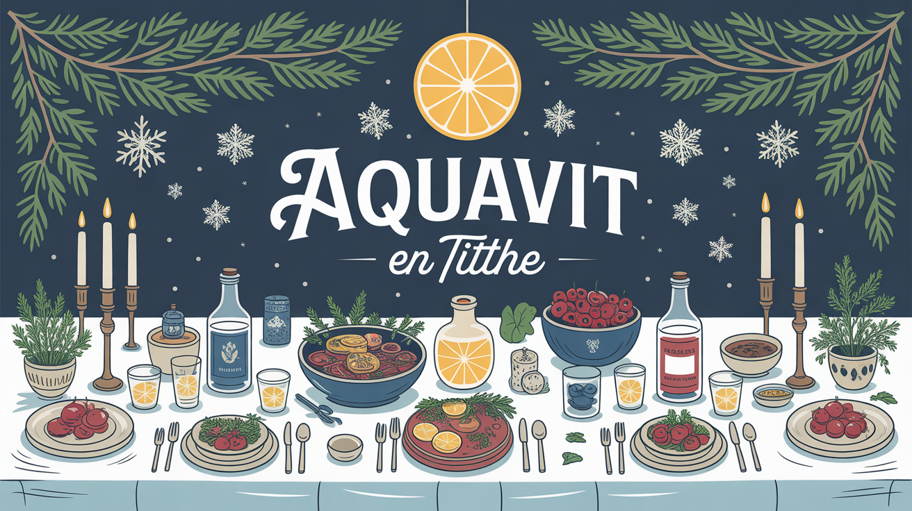 illustration aquavit table conviviale ecos pays nordiques