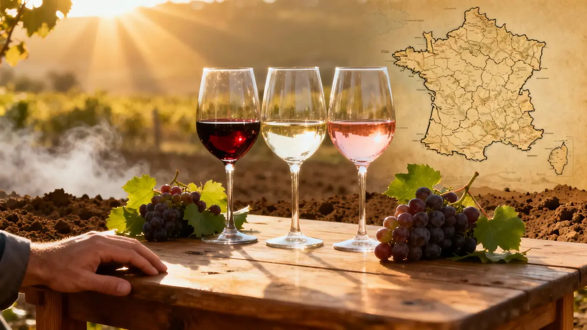 trois verres vin cartes terroir france