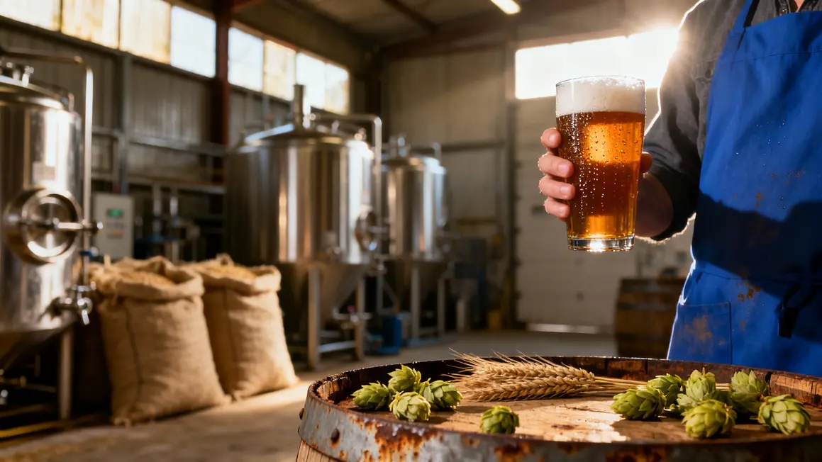 Brasserie artisanale cuves inox et houblons