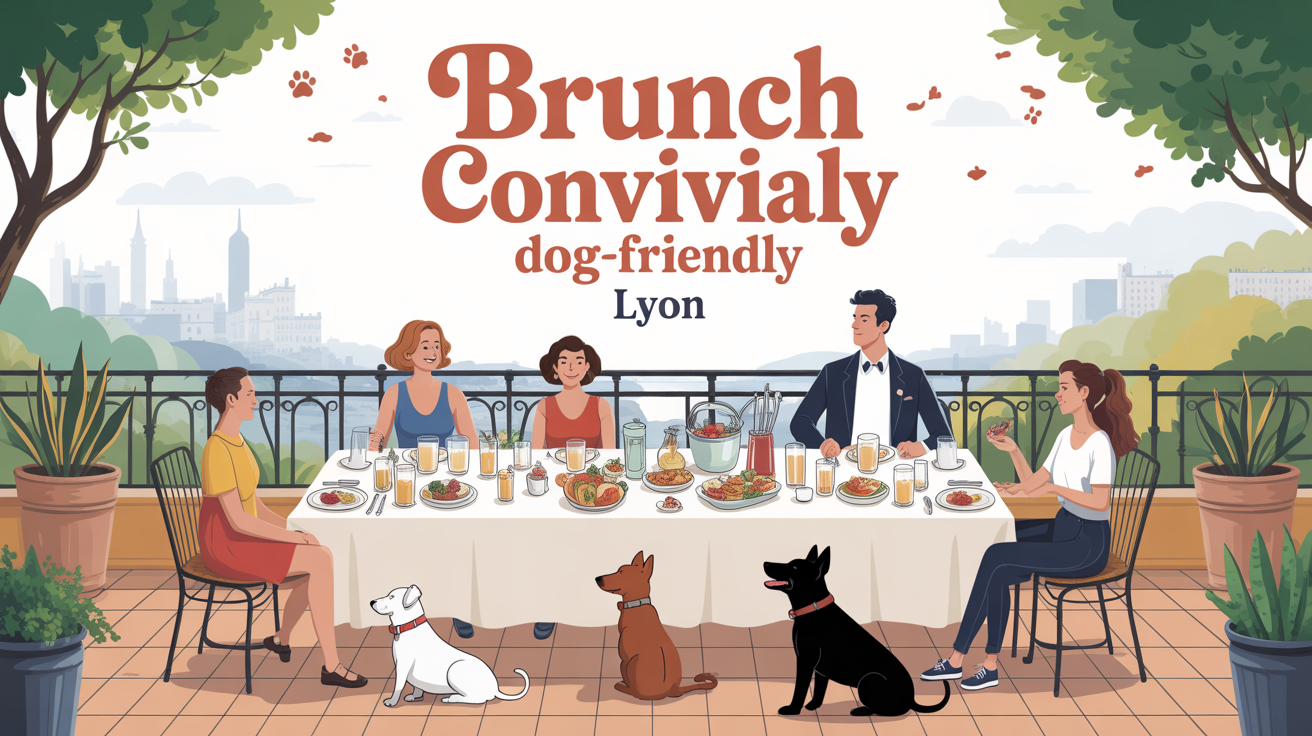 Table brunch convivial dog-friendly Lyon, familles et chiens